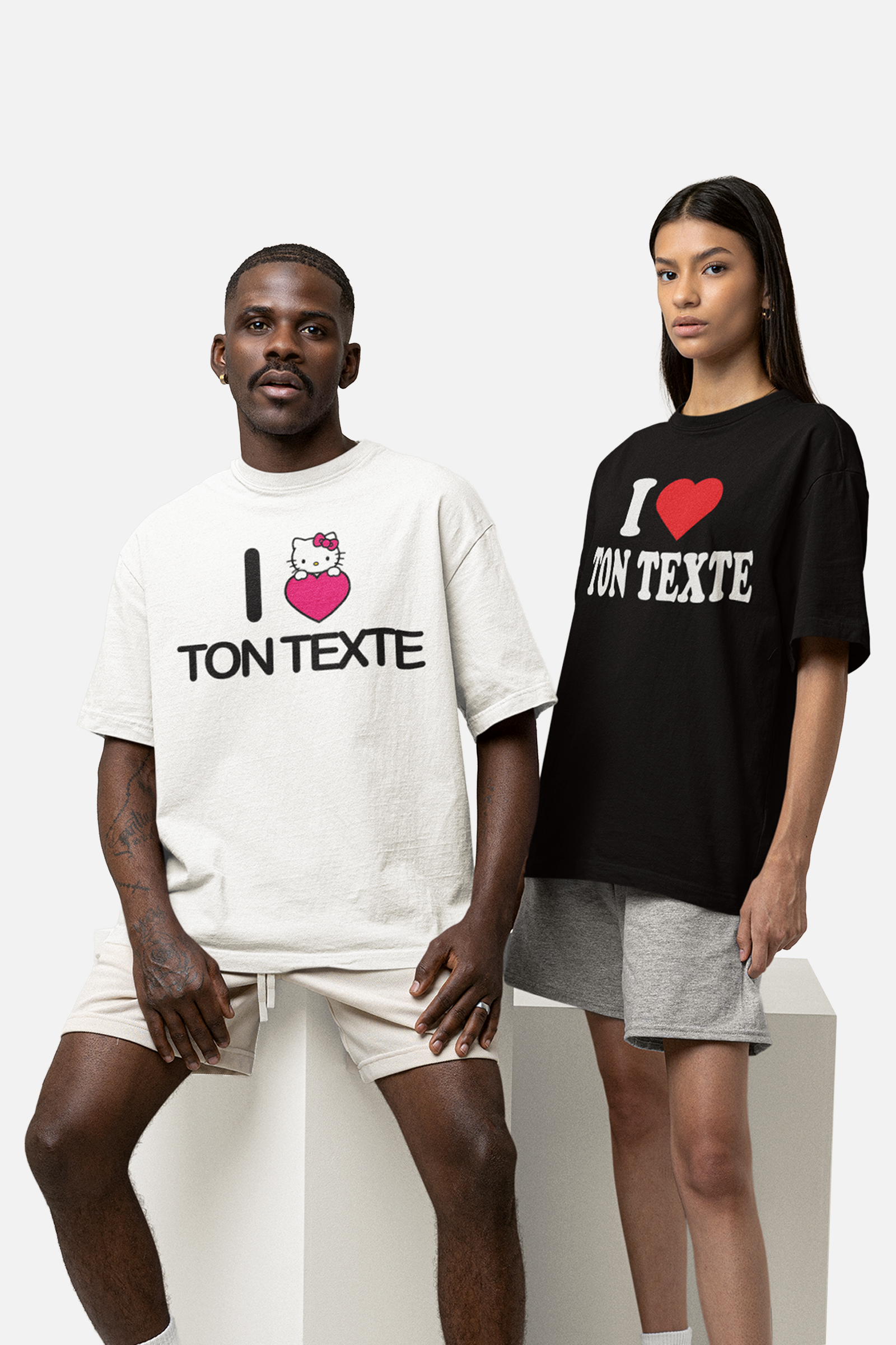 T-SHIRT PERSONNALISÉ I LOVE/I KISS