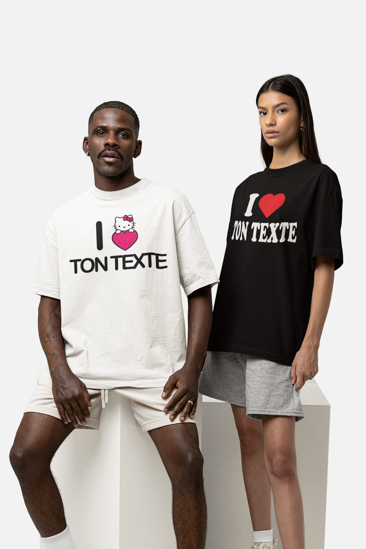 T-SHIRT PERSONNALISÉ I LOVE/I KISS